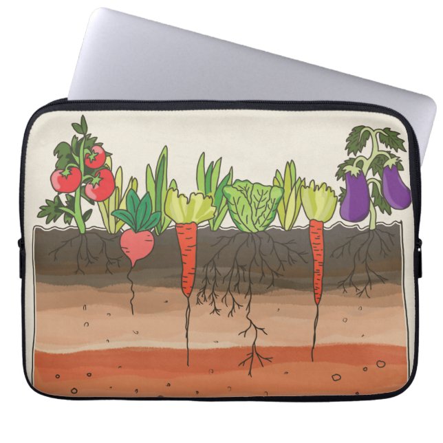 Vegetable garden soil earth layers art laptop case (Front)