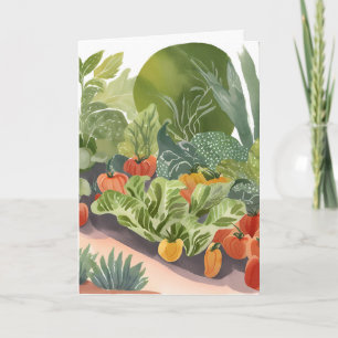 Vegetable Garden Watercolor Painting Card