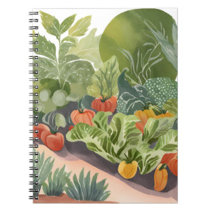 Vegetable Garden Watercolor Painting Notebook