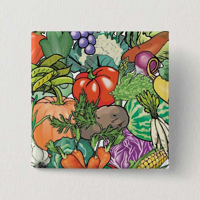 Vegetable Gardener 15 Cm Square Badge (Front)