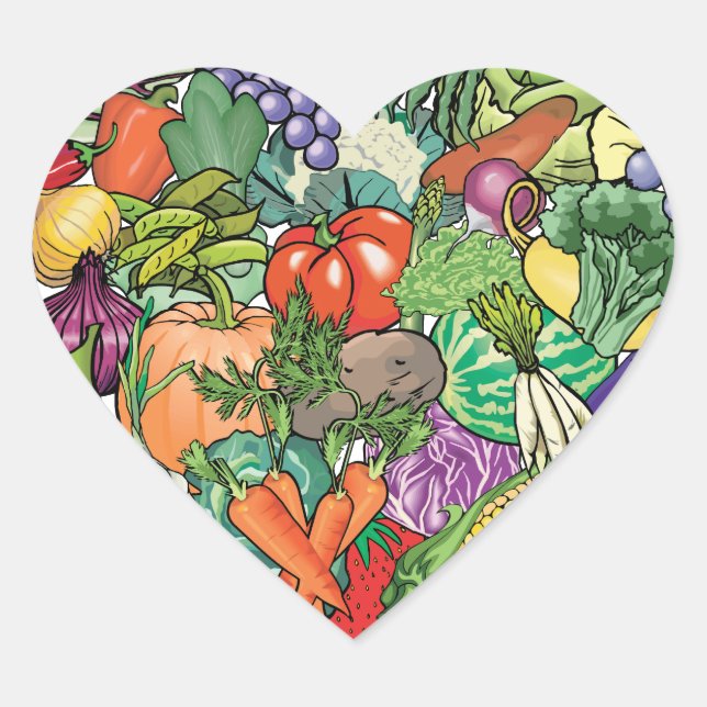 Vegetable Gardener Heart Sticker (Front)