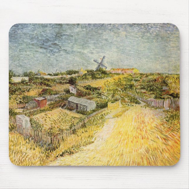 Vegetable Gardens, Montmartre by Vincent van Gogh Mouse Pad (Front)