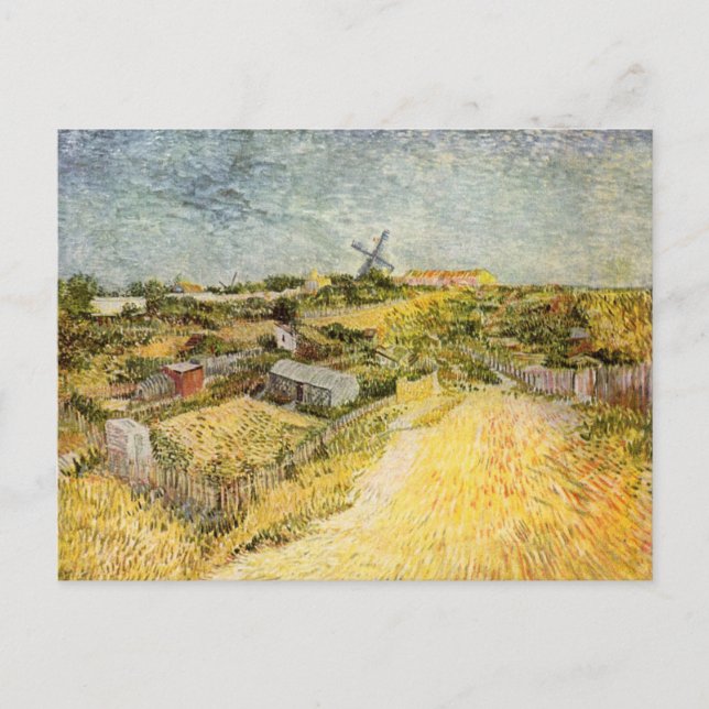 Vegetable Gardens, Montmartre by Vincent van Gogh Postcard (Front)
