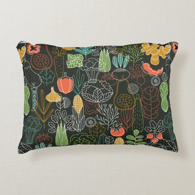 Vegetable Icons   Decorative Cushion (Front)