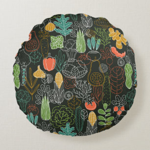 Vegetable Icons    Round Cushion