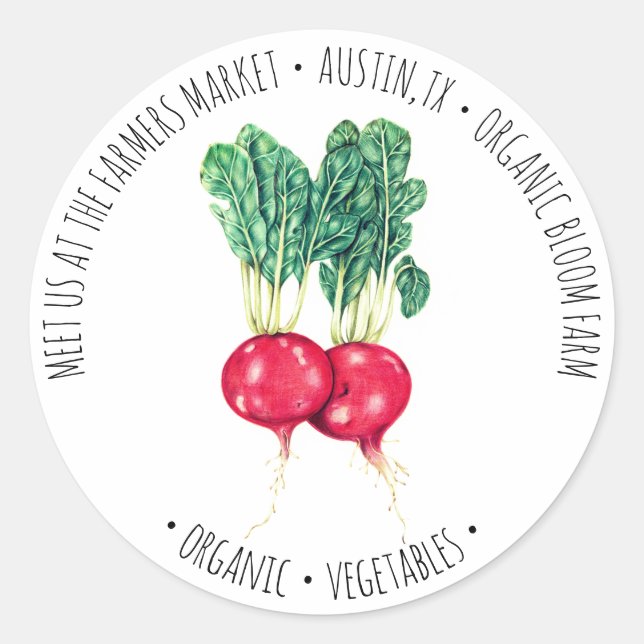 Vegetable Illustration ⎢Farm Round Sticker (Front)