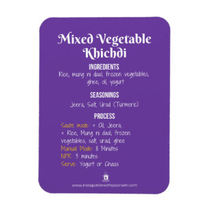 Vegetable Khichdi Recipe Magnet