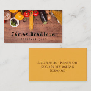 Vegetable On Cutting Board Personal Chef Business Card