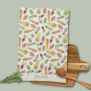 Vegetable Patch Locally Grown Farmers Market Tea Towel
