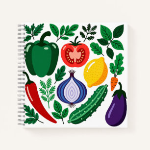 Vegetable pattern notebook