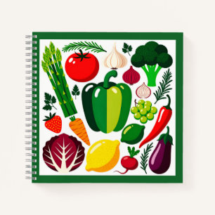 Vegetable pattern notebook