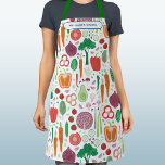 Vegetable Pattern Personalised Apron<br><div class="desc">Featuring a modern pattern made up of lots of delicious vegetables. Original art by Nic Squirrell.  Change the name and text to customise.</div>