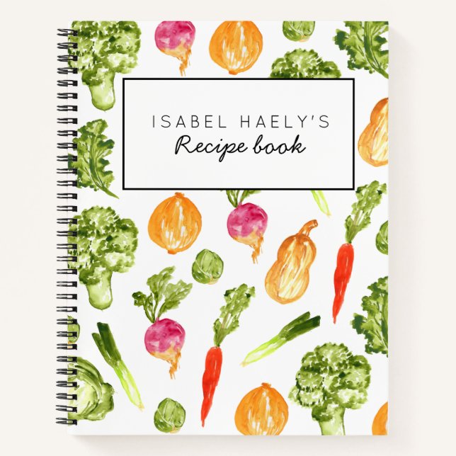 Vegetable personalised cook book recipe book (Front)