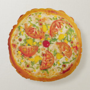 Vegetable Pizza Round Cushion