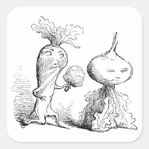"Vegetable Proposal" Square Sticker Set