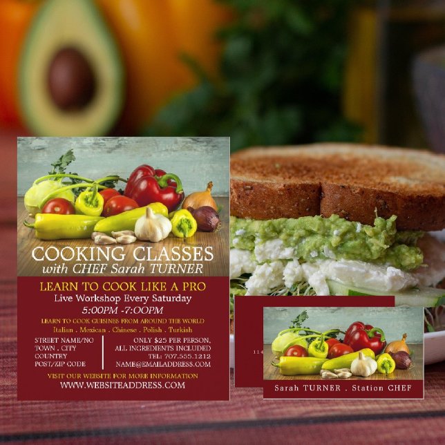 Vegetable Selection, Cooking Classes Advertising Flyer (Creator Uploaded)