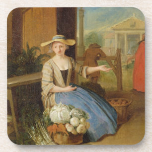 Vegetable Seller, Covent Garden, c.1726 (oil on pa Coaster