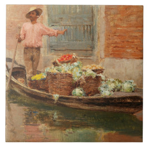Vegetable Seller in Venice (by Vincenzo Caprile) Ceramic Tile