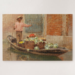 Vegetable Seller in Venice (by Vincenzo Caprile) Jigsaw Puzzle
