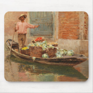 Vegetable Seller in Venice (by Vincenzo Caprile) Mouse Pad
