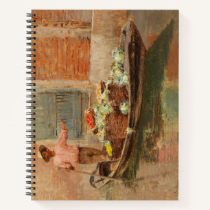 Vegetable Seller in Venice (by Vincenzo Caprile) Notebook