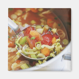 Vegetable soup in pan magnet