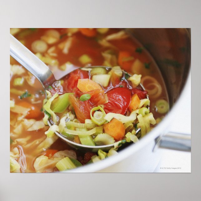 Vegetable soup in pan poster (Front)
