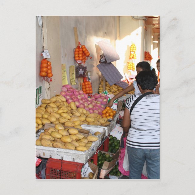Vegetable stall postcard (Front)