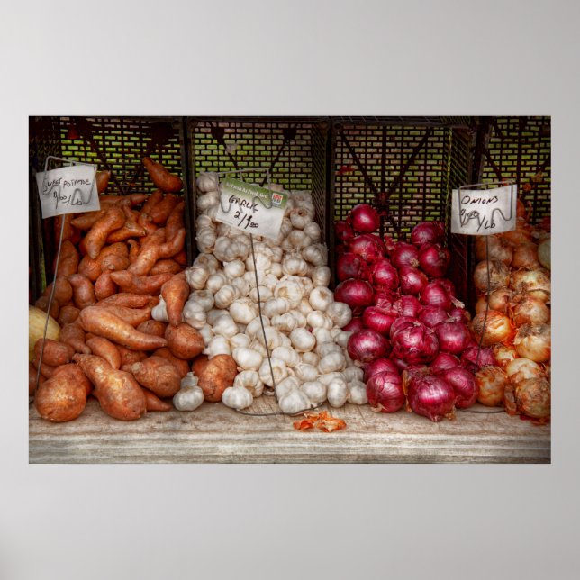 Vegetable - Sweet potatoes, Garlic, and Onions Poster (Front)