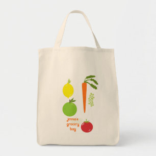 Vegetable Themed Reusable Grocery Tote