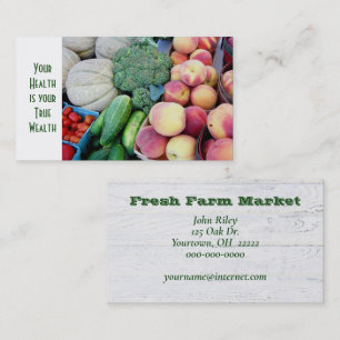 vegetables and fruit at the market business card
