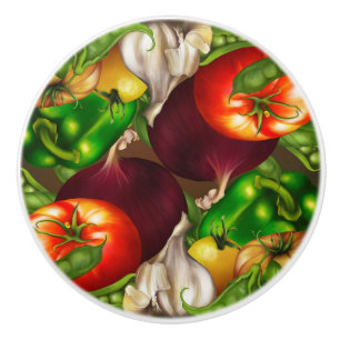 Vegetables and Herbs Organic Natural Fresh Food Ceramic Knob