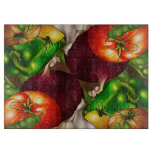 Vegetables and Herbs Organic Natural Fresh Food Cutting Board