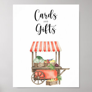 Vegetables baby shower - cards and gifts poster