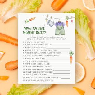 Vegetables baby shower - Who knows mommy best