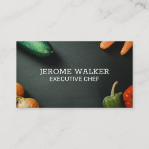 Vegetables   Black Background Business Card