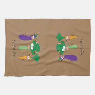 Vegetables Bulls Cute Kids Cartoon Tea Towel