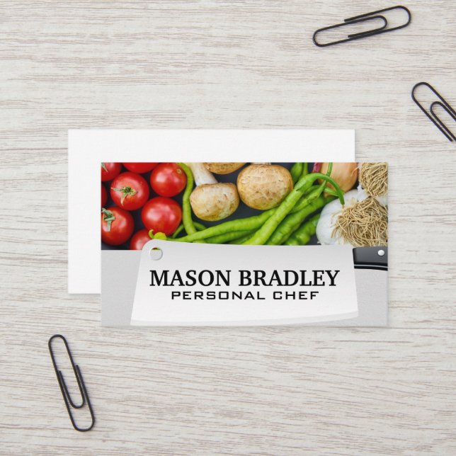 Vegetables | Butchers Knife Business Card (Front/Back In Situ)