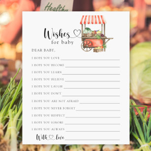 Vegetables cart baby shower Wishes for baby