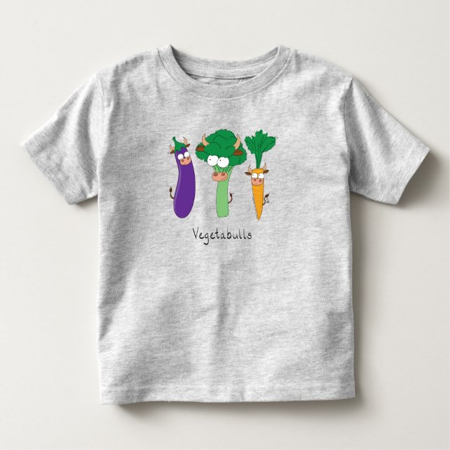 Vegetables Cute Kids Funny Cartoon Toddler T-Shirt (Front)