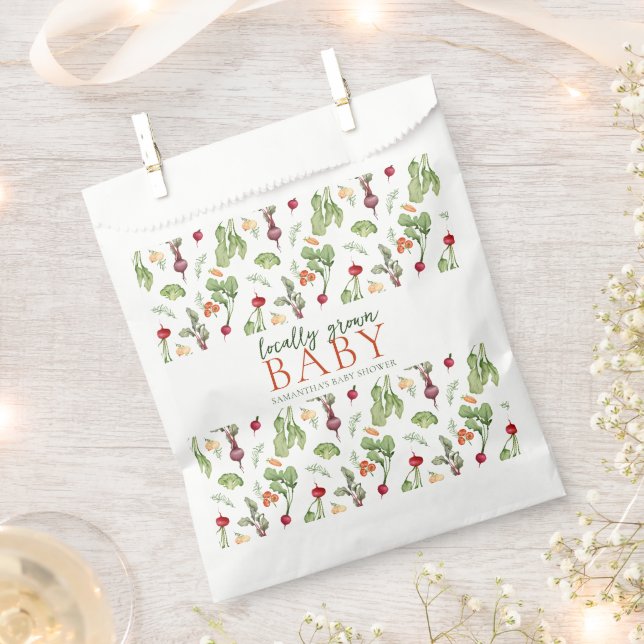 Vegetables Farmers Market Locally Grown Baby Favour Bag (Clipped)