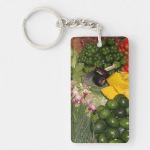 Vegetables Fresh Ripe Garden Mixed Harvest Market Key Ring