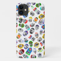 Vegetables Fruits Barcode Sticker Pattern