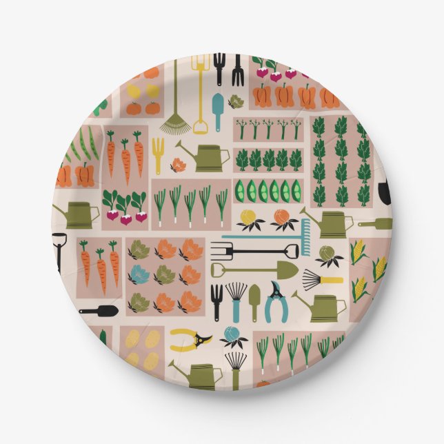 Vegetables Garden Paper Plates (Front)