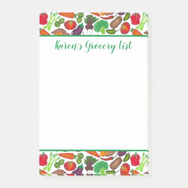 Vegetables Grocery Shopping Greenmarket Chef Post-it Notes (Front)