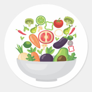 vegetables healthy food design classic round sticker