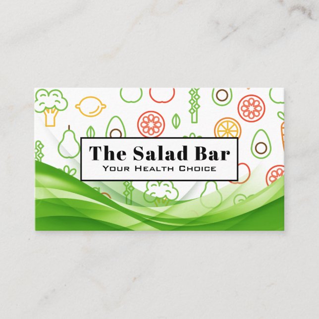 Vegetables Illustrations Pattern Business Card (Front)