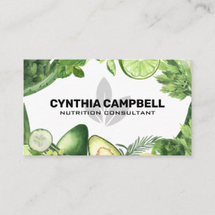 Vegetables   Nutritionist Business Card
