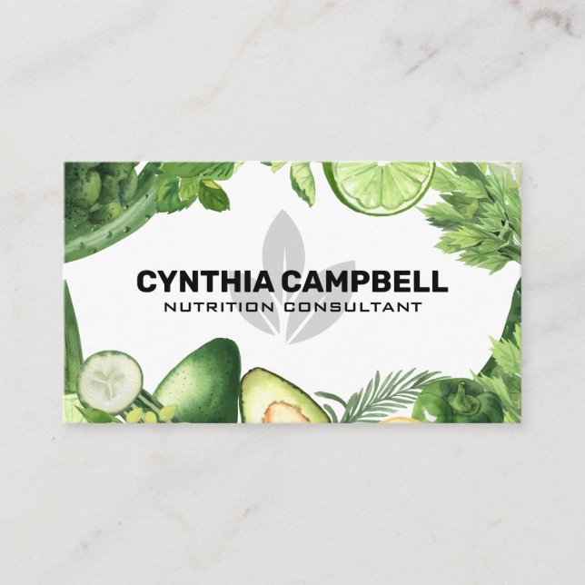 Vegetables | Nutritionist Business Card (Front)
