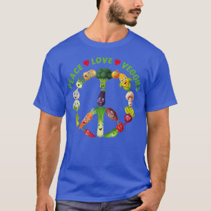 Vegetables Peace Sign Vegetarian Vegan Eating Fre T-Shirt